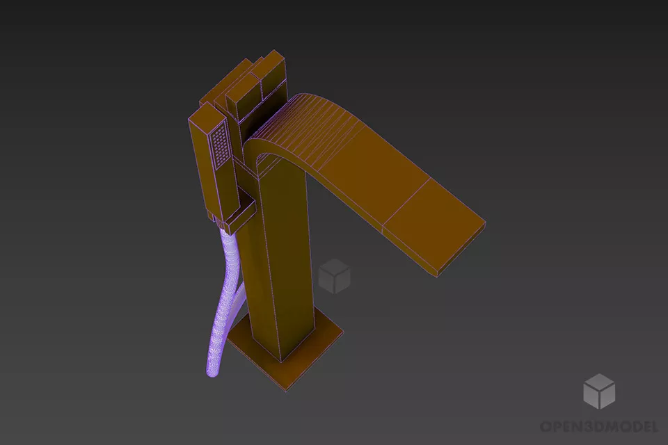Bathroom Faucet For Bathtub 3d model 2