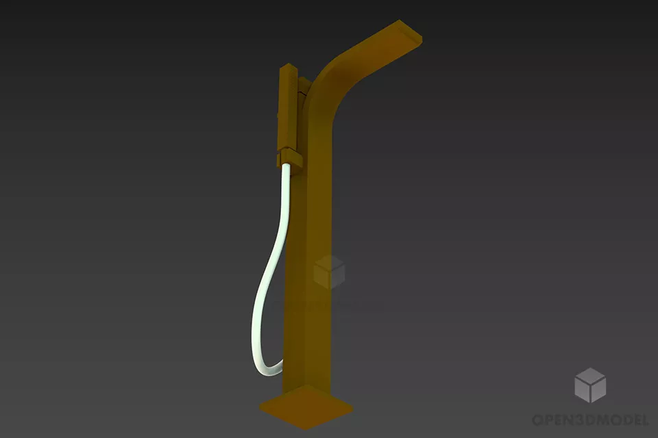 Modern Curved Steel Faucet Wagner 3d model