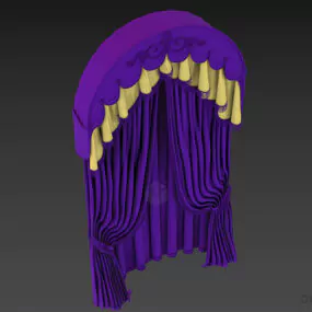 Classic Theater Curtain Two Layers 3d model