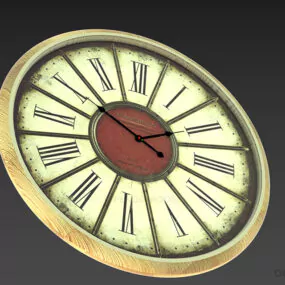 Round Clock With Classic Dial 3d model