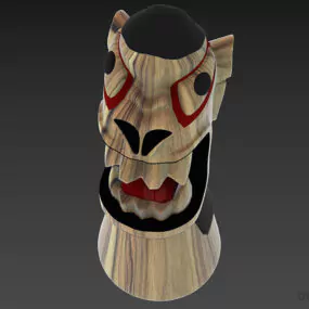 Figurine African, Human Face Statue 3d model