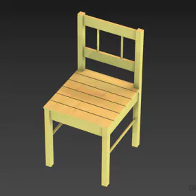 Wood Chair, Outdoor Coffee Chair 3d model