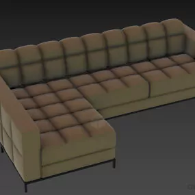 Living Room Sofa, L Shape Leather Sofa 3d model