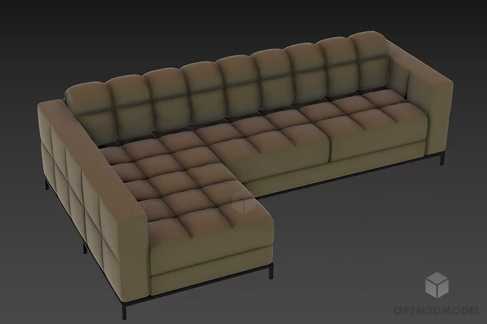 Restaurant Corner Sofa With High Back 3d model