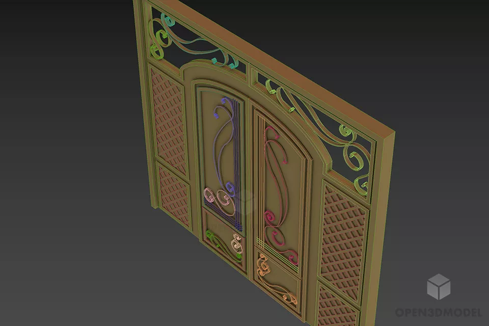 Brass Iron Gate 3d model 2