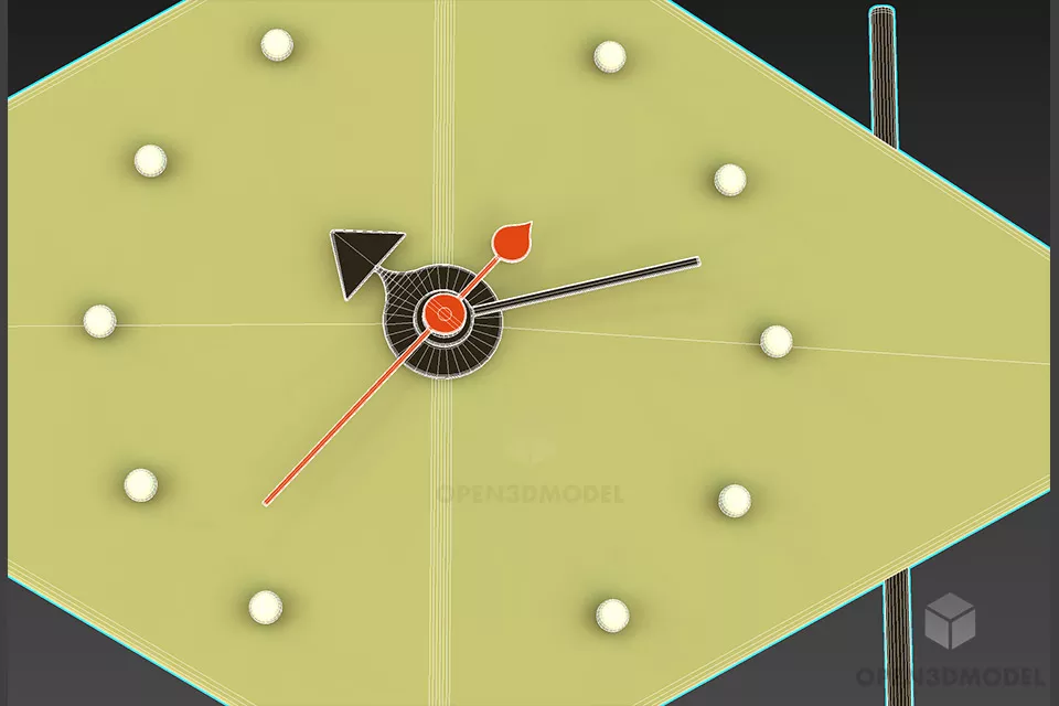 Minimalist Square Clock 3d model