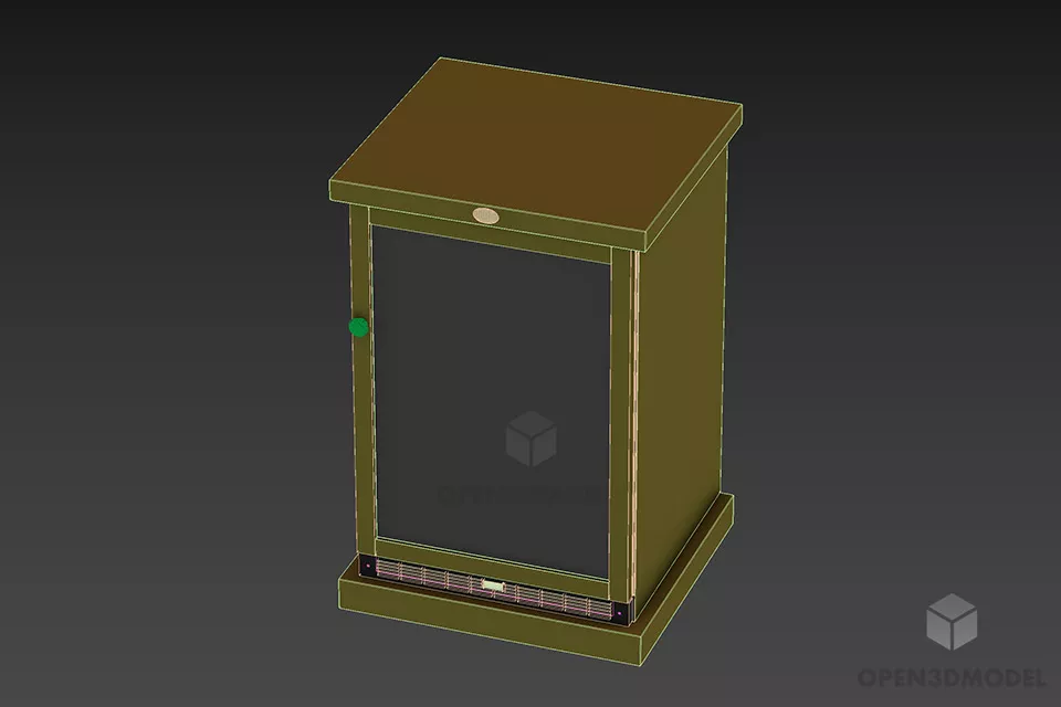 Wine Locker With Glass Door 3d model 2