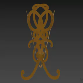 Floral Decor, Brass Decorative Wall Mounted 3d model