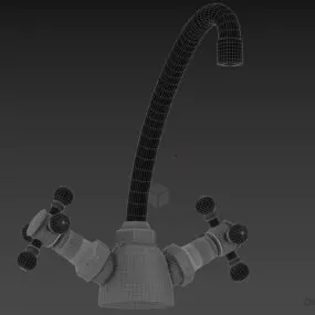 Inox Faucet Hot Cold Water 3d model