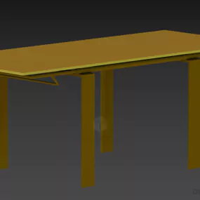 Simple Table, Inox Leg 3d model