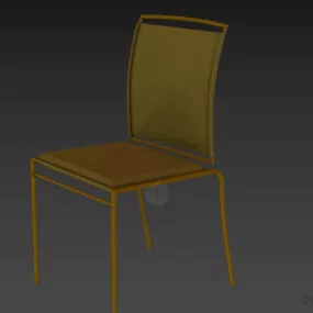 Simple Chair, Steel Tube Frame Chair 3d model