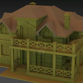 House Building, Roof House Villa 3d model