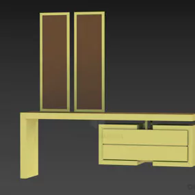 Modern Dressing Table With Mirror 3d model
