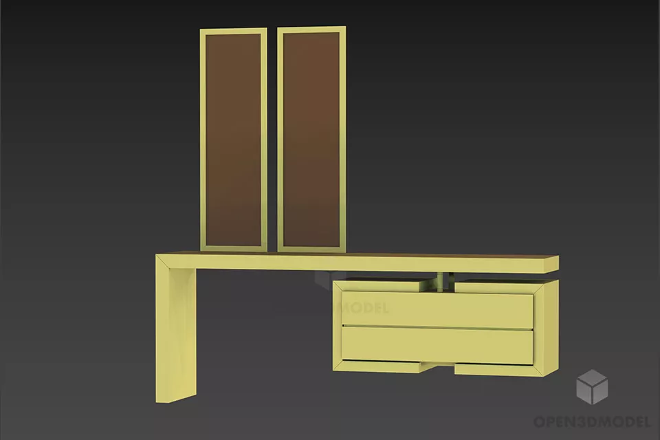 Glass Square Table With Elephant Stand Shape 3d model