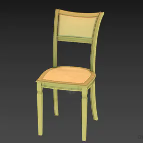 Restaurant Chair, Wooden Frame Chair 3d model