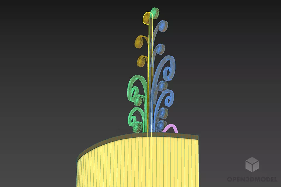 Classic Sconce Lamp, Floral Iron Lamp 3d model 2