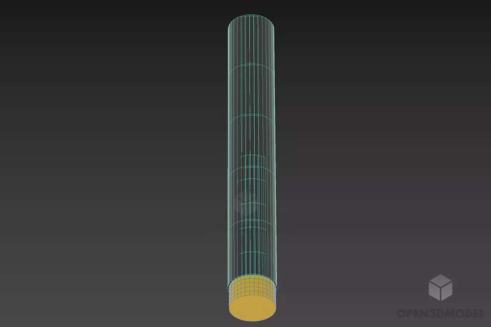 Red Glass Vase, Cylinder Vase 3d model 2