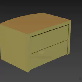Nightstand Curved Side With Two Drawers 3d model