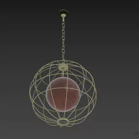 Pendant Lamp Wire Globe Shade 3d model