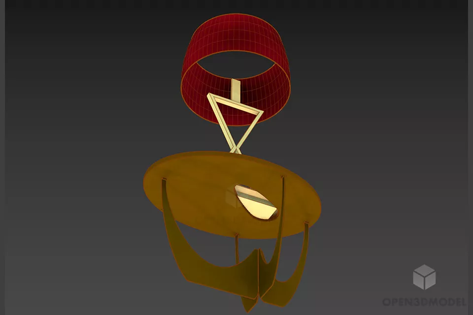 Modern Nightstand Oval Top 3d model 2