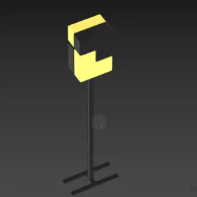 Torchere Floor Lamp Lego Blocks Shade 3d model