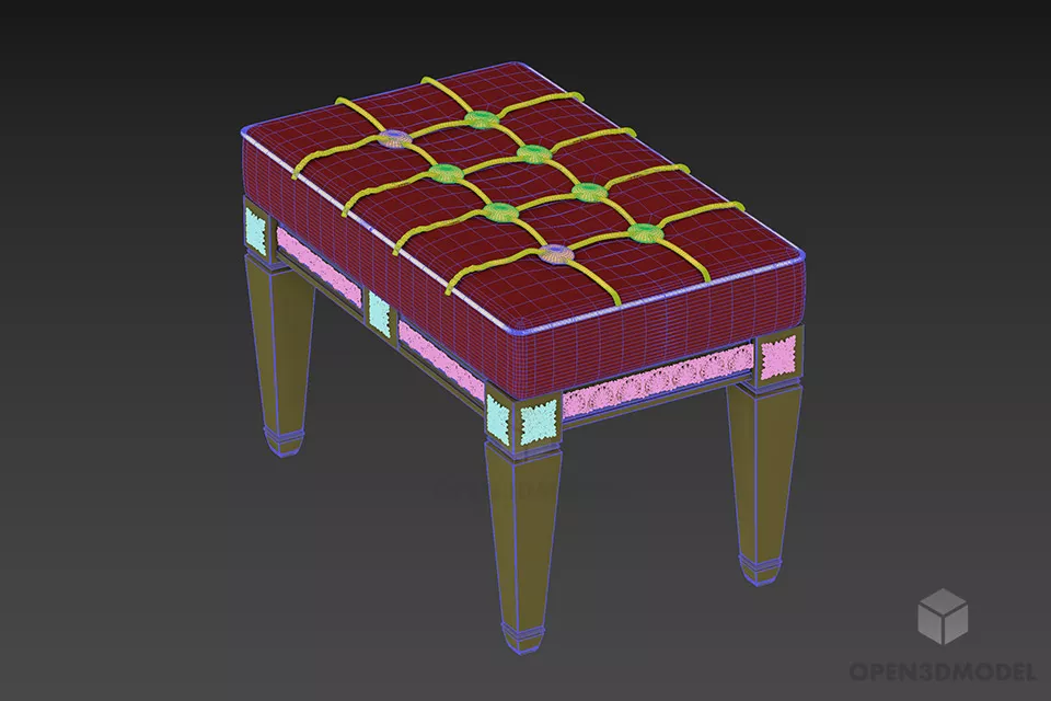 Boutique Seat Turry 3d model 2