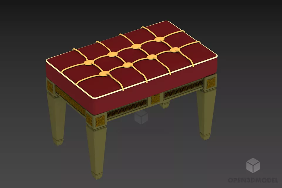 Single Chair With Oval Tufted Upholstery Back 3d model