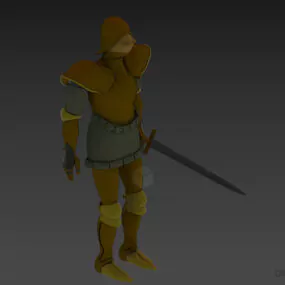 Medieval Knight In Armor With Sword 3d model