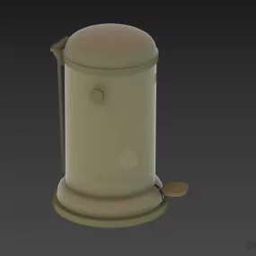 Cylinder Inox Trash Bin 3d model