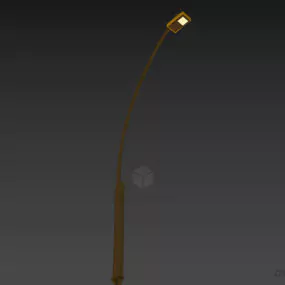 Single Lamppost Curved Shape 3d model