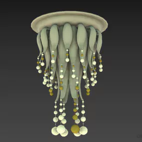 Glass Pendant Lamp With Multiple Glass Balls 3d model