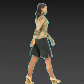 Business Girl Walking Pose 3d model