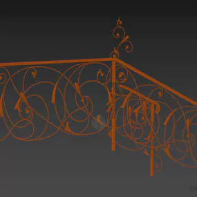 Antique Staircase Handrail 3d model