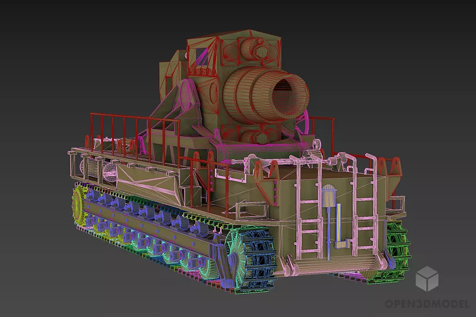 Germany Tank Karl 3d model 2