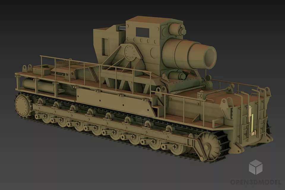 Germany Tank Karl Free 3d Model - .3ds, .Gsm - Open3dModel