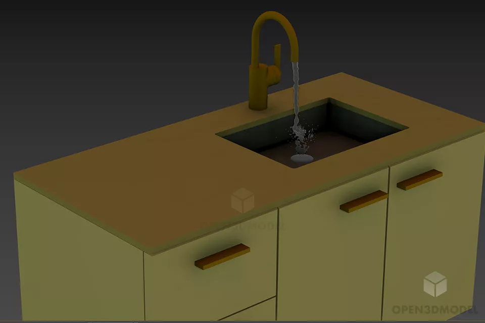 Washbasin With Tap 3d model