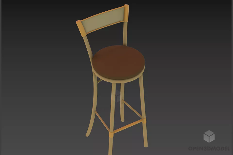 Lounge Chair Curved Solid Beech Wood 3d model