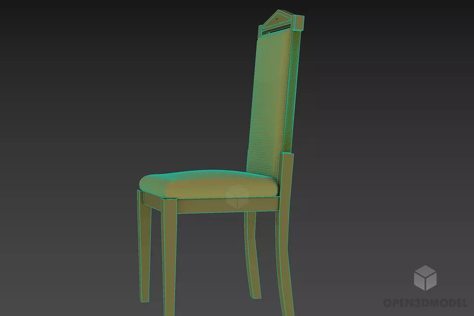 Antique Restaurant Chair Turrii 3d model 2