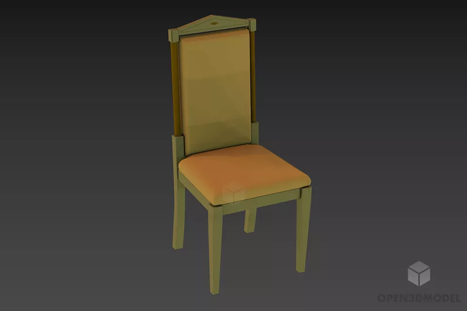 Salon Plastic Chair With Fixed Stand 3d model