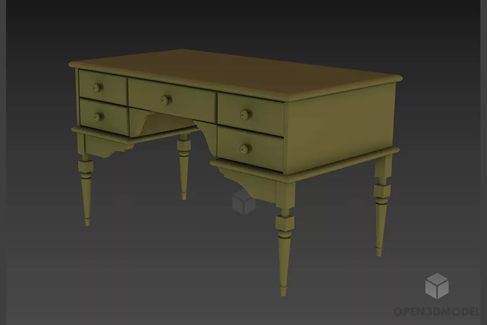 Glass Square Table With Elephant Stand Shape 3d model