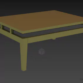 Modern Black Square Coffee Table 3d model