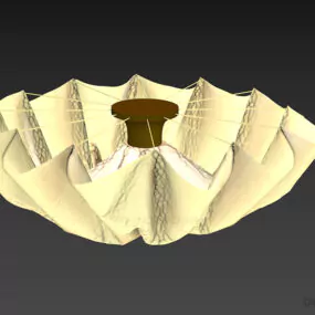 Pendant Lamp Wrinkled Paper Shade 3d model