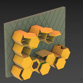 Kitchen Honey Comb Cabinet 3d model