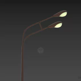 Lamppost Dual Bulbs 3d model