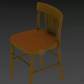Single Chair Solid Wood 3d model