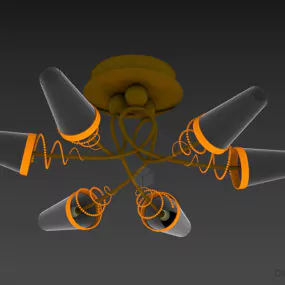 Pendant Lamp With Swirl Arms 3d model