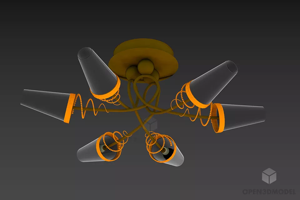 Low Floor Lamp Tripod Stand 3d model