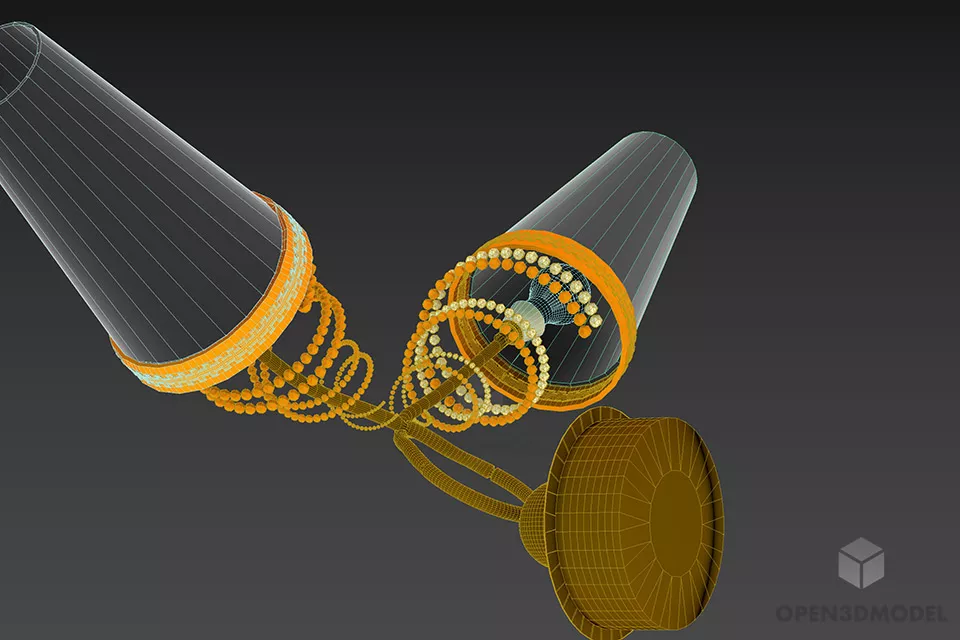 Sconce Lamp Swirl Arms 3d model 2