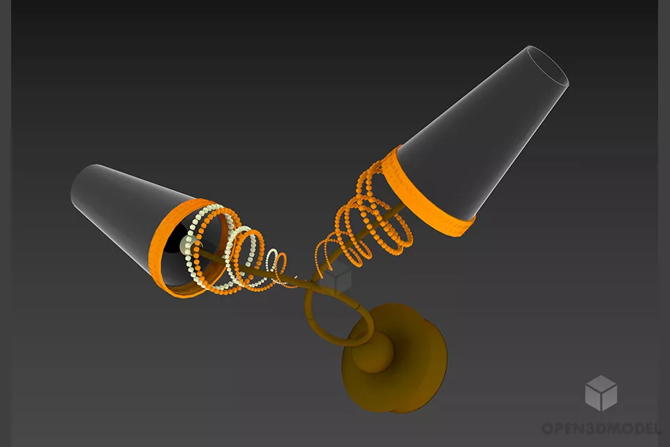Chandelier Lamp With Chain Arm 3d model