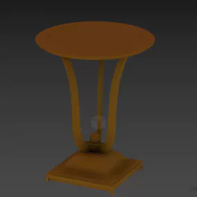 Round Stool Table Curved Stand 3d model